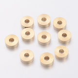 Golden Brass Rondelle Spacer Beads, 6x2mm, Hole: 2mm, 50pc/Set