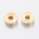 Golden Brass Rondelle Spacer Beads, 6x2mm, Hole: 2mm, 50pc/Set