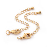 Long-Lasting Plated Brass Chain Extender, with Lobster Claw Clasps and Bead Tips, Real 24K Gold Plated, Clasps: 12x7x3mm, Hole: 3.5mm, Extend Chain: 65mm, ring: 5x1mm, 10Set/Set