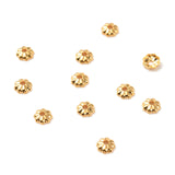 Brass Bead Cap, Long-Lasting Plated, Flower, Multi-Petal, Real 18K Gold Plated, 3.5x1mm, Hole: 1mm, 100pcs/Set