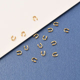 Brass Wire Guardian and Protectors, Long-Lasting Plated, Real 18K Gold Plated, 4.5x4x1mm, Hole: 0.6mm, 50pcs/Set