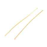 Brass Flat Head Pins, Long-Lasting Plated, Real 18K Gold Plated, 51x0.5mm, 24 Gauge, Head: 1.5mm, 50pc/Set