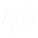 Brass Flat Head Pins, Long-Lasting Plated, Real 18K Gold Plated, 51x0.5mm, 24 Gauge, Head: 1.5mm, 50pc/Set