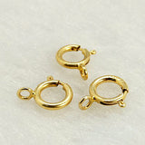 Non-Tarnish Yellow Gold Filled Spring Ring Clasps, 1/20 14K Gold Filled, Cadmium Free & Nickel Free & Lead Free, 6mm, Hole: 1mm