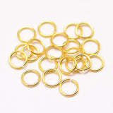 Brass Jump Rings, Open Jump Rings, Cadmium Free & Nickel Free & Lead Free, Real 18K Gold Plated, 22 Gauge, 5x0.64mm, Inner Diameter: 3.9mm, about 60pcs/5g