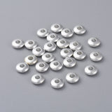 Brass Spacer Beads, Rondelle, Nickel Free, Silver Color Plated, 6x2mm, Hole: 2mm, 50pc/Set