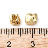 Rack Plating Brass Spacer Beads, Long-Lasting Plated, Lead Free & Cadmium Free, Textured Rectangle, Real 18K Gold Plated, 5x5x4mm, Hole: 2mm, 10pc/Set