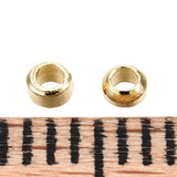 Brass Crimp Beads, Long-Lasting Plated, Rondelle, Light Gold, 2x1.5mm, Hole: 1mm, about 500pcs/5g