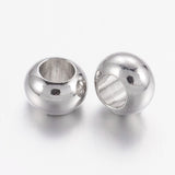 Brass Spacer Beads, Rondelle, Platinum Color, Size: about 6mm in diameter, 4mm thick, hole: 3mm, 50pc/Set