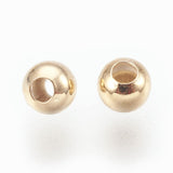 Brass Spacer Beads, Nickel Free, Real 18K Gold Plated, Round, 3mm, Hole: 1mm, 50pc/Set