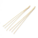 Brass Coreana Chain Tassel Big Pendants, Golden, 80x2x1.5mm, Hole: 1.8mm, 5pc/Set