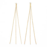 Brass Coreana Chain Tassel Big Pendants, Golden, 80x2x1.5mm, Hole: 1.8mm, 5pc/Set