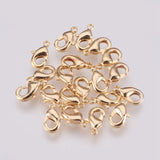 Brass Lobster Claw Clasps, Nickel Free, Real 18K Gold Plated, 10x5x2.5mm, Hole: 1mm, 20pc/Set