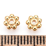 Brass Daisy Spacer Beads, Flower, Nickel Free, Real 18K Gold Plated, 5x1.5mm, Hole: 1.5mm, 20pcs/Set