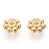 Brass Daisy Spacer Beads, Flower, Nickel Free, Real 18K Gold Plated, 5x1.5mm, Hole: 1.5mm, 20pcs/Set