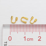 Brass Wire Guardian and Protectors, Golden Metal Color, about 4mm wide, 5mm long, 1mm thick, Hole: 0.5mm, 100pc/Set