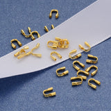 Brass Wire Guardian and Protectors, Golden Metal Color, about 4mm wide, 5mm long, 1mm thick, Hole: 0.5mm, 100pc/Set