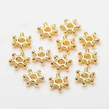 ABS Electroplated Snowflake Plastic Spacer Beads, Golden, 7x2mm, Hole: 1.5mm, 200pc/Set