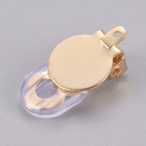 Comfort Silicone Earring Pads, Clip Earring Cushions, for Clip-on Earrings, Clear, 10x9x2mm, Hole: 8.5x1mm, 20pcs/Set