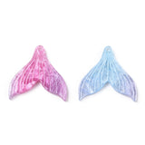 Cellulose Acetate(Resin) Pendants, with Glitter Powder, Rainbow Gradient Mermaid Pearl Style, Mermaid Tail Shape, Mixed Color, 19x19x3mm, Hole: 1.2mm, 20pc/Set