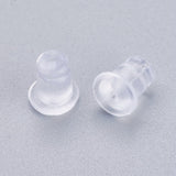 Silicone Ear Nuts, Earring Backs, Clear, 6x5mm, Hole: 0.7mm, about 500pcs/bag