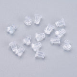 Silicone Ear Nuts, Earring Backs, Clear, 6x5mm, Hole: 0.7mm, about 500pcs/bag