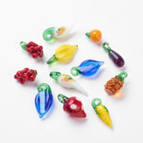 Handmade Lampwork Beads, Mixed Color, Size: about 10.5~15mm in diameter, 22~34.5mm long, hole: 3mm, 20pc/Set