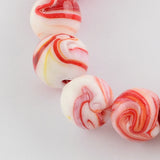 Handmade Lampwork Beads, Round, Orange Red, 14mm, Hole: 1~2mm, 10pc/Set