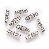 Tibetan Style Alloy Beads, Cadmium Free & Nickel Free & Lead Free, Column, Antique Silver, about 18mm long, 7mm wide, hole: 3mm, 20pc/Set