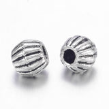 Antique Silver Tibetan Style Bicone Spacer Beads, Lead Free & Nickel Free & Cadmium Free, Size: about 4mm long, 4.5mm wide, hole: 1mm., 100pc/Set