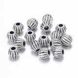 Antique Silver Tibetan Style Bicone Spacer Beads, Lead Free & Nickel Free & Cadmium Free, Size: about 4mm long, 4.5mm wide, hole: 1mm., 100pc/Set