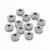 Tibetan Style Spacer Beads, Lead Free & Nickel Free & Cadmium Free, Antique Silver, about 6mm in diameter, 3mm thick, hole: 1.5mm, 100pc/Set