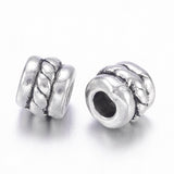 Tibetan Style Alloy Spacer Beads, Column, Antique Silver, Lead Free & Cadmium Free & Nickel Free, 5x4mm, Hole: 2.2mm, 100pcs/Set