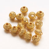 Tibetan Style Alloy Spacer Beads, Metal Findings Accessories for DIY Crafting, Lead Free, Cadmium Free and Nickel Free, Lantern, Golden Color, about 5mm in diameter, 4mm long, hole: 1.5mm, 100pcs/Set