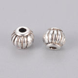 Tibetan Style Spacer Beads, Lead Free & Cadmium Free & Nickel Free, Lantern, Antique Silver, about 5mm in diameter, 4mm long, hole: 1.5mm, 100pcs/Set