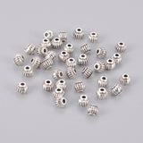 Tibetan Style Spacer Beads, Lead Free & Cadmium Free & Nickel Free, Lantern, Antique Silver, about 5mm in diameter, 4mm long, hole: 1.5mm, 100pcs/Set