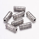 Tibetan Style Alloy Tube Beads, Lead Free & Nickel Free & Cadmium Free, Antique Silver, about 3.5mm wide, 9.5mm long, hole: 2mm, 50pc/Set