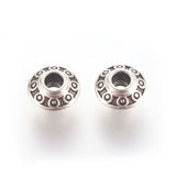 Tibetan Style Alloy Spacer Beads, Bicone, Antique Silver, Lead Free & Cadmium Free & Nickel Free, 6.5x3.5mm, Hole: 2mm, 100pc/Set