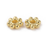 Tibetan Style Alloy Daisy Spacer Beads, Flower, Lead Free & Cadmium Free, Golden, 4.5x1.5mm, Hole: 1mm, about 1000pcs/100g