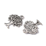 Tibetan Style Pendants, Tree of Life, Lead Free & Cadmium Free, Antique Silver, about 22mm long, 17mm wide, 2mm thick, hole: 2mm, 20pc/Set