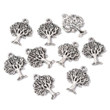 Tibetan Style Pendants, Tree of Life, Lead Free & Cadmium Free, Antique Silver, about 22mm long, 17mm wide, 2mm thick, hole: 2mm, 20pc/Set