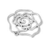 Tibetan Style Alloy Pendants, Rose, Antique Silver, Lead Free and Cadmium Free, 43x39x2mm, Hole: 2mm, 10pc/Set