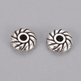 Tibetan Style Alloy Spacer Beads, Flat Round, Antique Silver, Lead Free & Cadmium Free, 6x6x2mm, Hole: 1mm, 100pc/Set