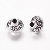 Tibetan Style Antique Silver Tone Bicone Alloy Spacer Beads, Metal Findings Accessories for DIY Crafting, Lead Free & Cadmium Free & Nickel Free, 5.4x6.3mm, Hole: 1mm, 50pcs/Set