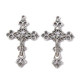 Tibetan Style Alloy Pendants, For Easter, Crucifix Cross Pendant, Antique Silver, Lead Free and Cadmium Free, 43.5x26x3mm, Hole: 2mm, 10pc/Set