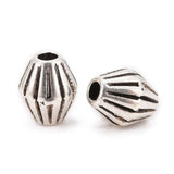 Tibetan Style Alloy Spacer Beads, Lead Free & Cadmium Free, Bicone, Antique Silver, about 6mm long, 5mm wide, hole: 1mm, 50pc/Set