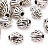 Tibetan Style Alloy Spacer Beads, Lead Free & Cadmium Free, Bicone, Antique Silver, about 6mm long, 5mm wide, hole: 1mm, 50pc/Set