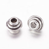 Tibetan Style Alloy Spacer Beads, Rondelle, Lead Free & Nickel Free & Cadmium Free, Antique Silver, 5x6.5mm, Hole: 2.5mm, 50pc/Set