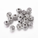 Tibetan Style Alloy Spacer Beads, Rondelle, Lead Free & Nickel Free & Cadmium Free, Antique Silver, 5x6.5mm, Hole: 2.5mm, 50pc/Set