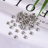 Antique Silver Plated Tibetan Silver 5-Petal Flower Bead Caps, Lead Free & Cadmium Free, about 6.5mm long, 6.5mm wide, 2mm thick, Hole: 2mm, 200pc/Set